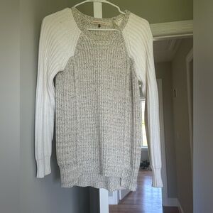 Rebecca Taylor Gray and White Sweater